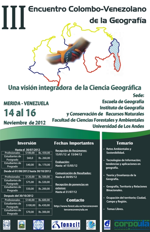afiche encuentro geografia Col Vzla
