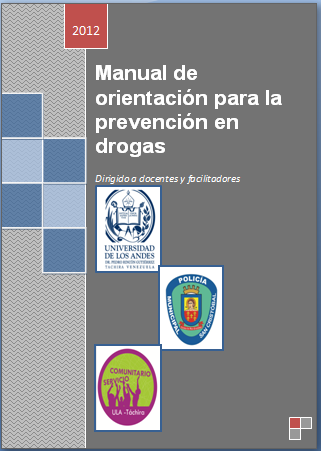 Portada Manual prevención de drogas Portada del texto manual dirigido a los facilitadores