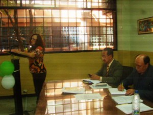 La presidenta y miembros de Fonjutraula presentes en la samblea (Foto: Marlene Otero)
