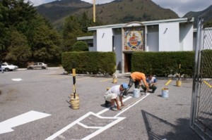 trabajos en la capilla universitaria 