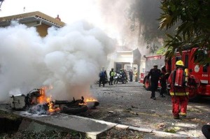 Observamos como la violencia afectó de manera lamentable el Centro de Salud de la Universidad de Los Andes, mejor conocido como el Camiula. Sin palabras… (Foto de cortesía)