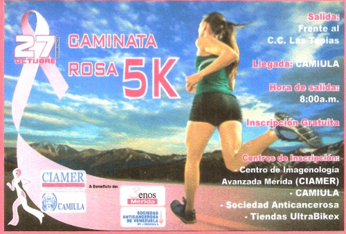 Afiche de promoción de la Caminata Rosa que llega a su sexta edición. 