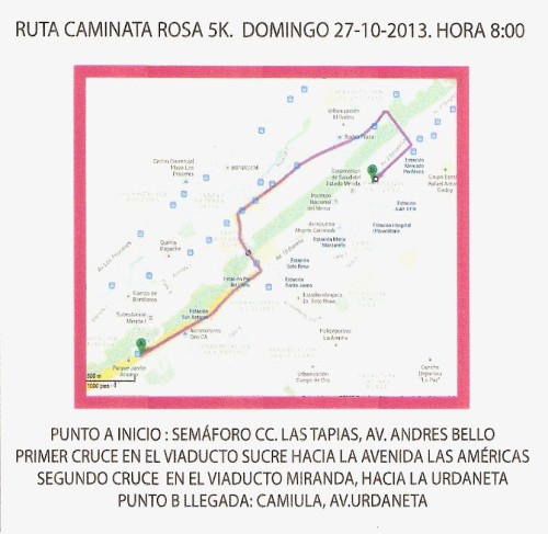  Ruta que tendrá esta caminata deportiva y recreativa que organiza el Camiula.